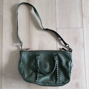 Coach Central Satchel with Whipstitch Green